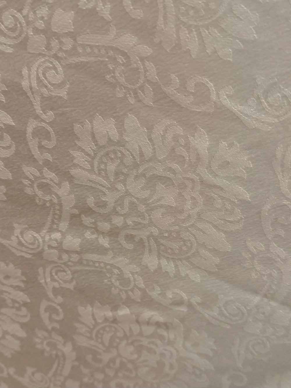 Classic Cream Damask Tablecloth 120” round. Multiple for sale